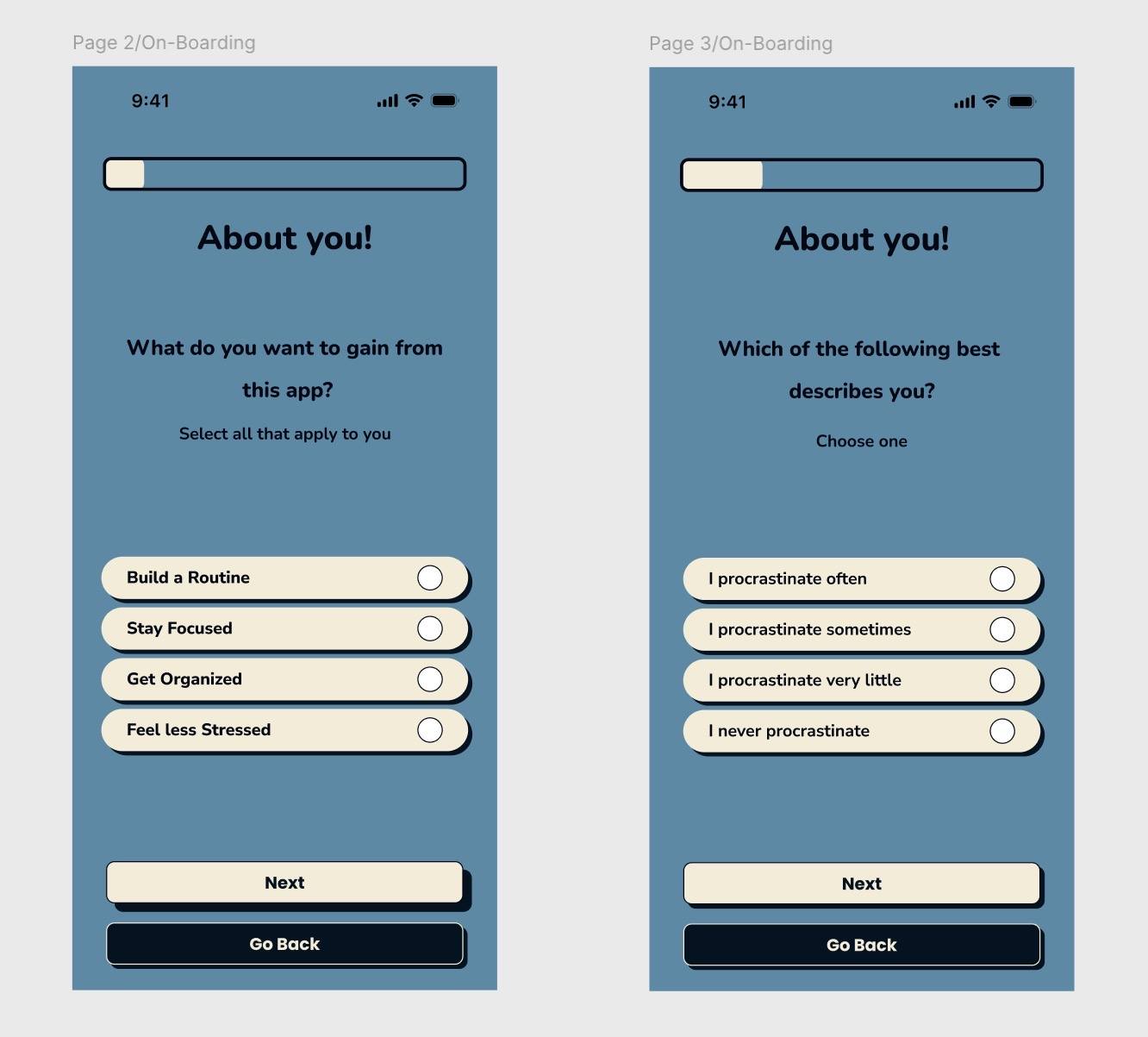 Onboarding questions